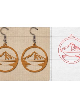 Σετ των 3 Intra απο ξύλο plywood 3mm-4mm πάχος - Σκουλαρίκι Mountain Lasercut Δίασταση 3x3 cm INTRAFABR-114653504
