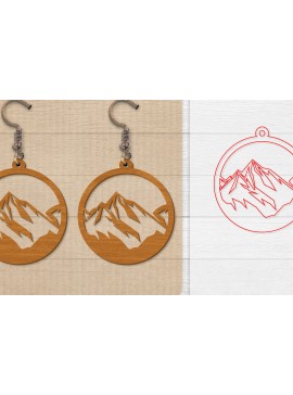 Σετ των 3 Intra απο ξύλο plywood 3mm-4mm πάχος - Σκουλαρίκι Mountain Lasercut Δίασταση 3x3 cm INTRAFABR-114653576