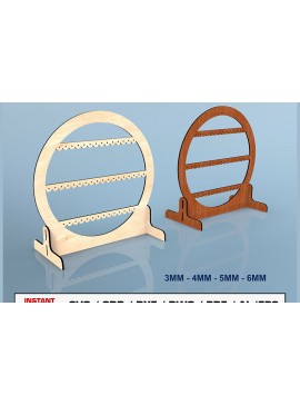 Σετ των 3 Intra απο ξύλο plywood 3mm-4mm πάχος -  κοπής με λέιζερ βάση σκουλαρικιού Δίασταση 3x3 cm INTRAFABR-93394166