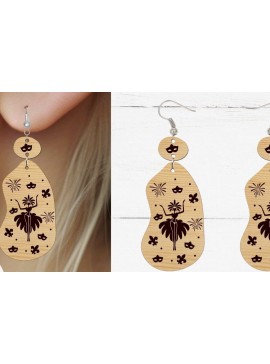 Σετ των 3 Intra απο ξύλο plywood 3mm-4mm πάχος - Σκουλαρίκι ,  κοπής με λέιζερ σκουλαρικιών Δίασταση 3x3 cm INTRAFABR-89447740