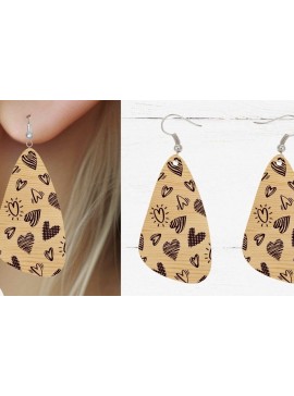 Σετ των 3 Intra απο ξύλο plywood 3mm-4mm πάχος - Σκουλαρίκι ,  κοπής με λέιζερ σκουλαρικιών Δίασταση 3x3 cm INTRAFABR-89697111