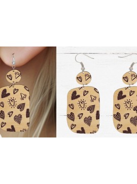 Σετ των 3 Intra απο ξύλο plywood 3mm-4mm πάχος - Σκουλαρίκι , Σκουλαρίκι Laser Cut File  Δίασταση 3x3 cm INTRAFABR-90818067