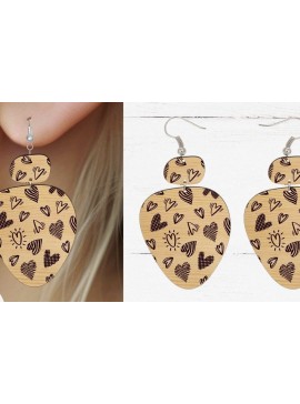 Σετ των 3 Intra απο ξύλο plywood 3mm-4mm πάχος - Σκουλαρίκι , Σκουλαρίκι Laser Cut File  Δίασταση 3x3 cm INTRAFABR-90817722