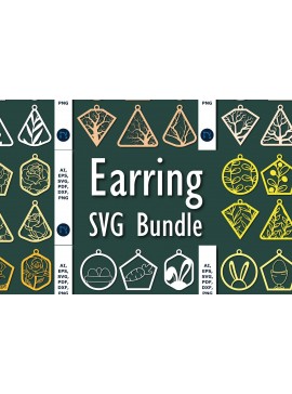 Σετ των 3 Intra απο ξύλο plywood 3mm-4mm πάχος - Σκουλαρίκι  Laser Cut Bundle of Bundle Δίασταση 3x3 cm INTRAFABR-65540422