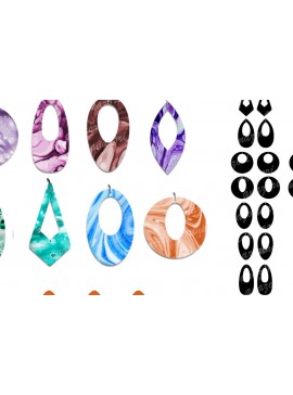 Σετ των 2 Intra απο ξύλο plywood 3mm-4mm πάχος - Πρότυπο διάνυσμα σκουλαρικιών -  Δίασταση 20x20 cm INTRAFABR-105411013