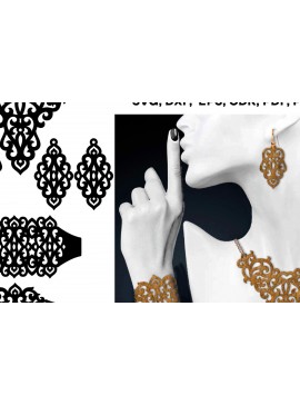 Σετ των 3 Intra απο ξύλο plywood 3mm-4mm πάχος - Σκουλαρίκια, Βραχιόλια, Κολιέ  Δίασταση 3x3 cm INTRAFABR-67855799