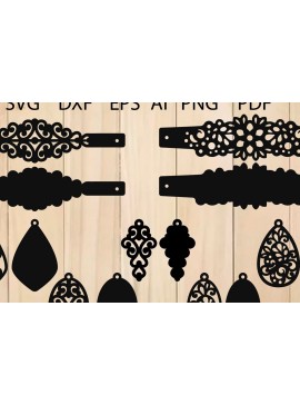 Σετ των 3 Intra απο ξύλο plywood 3mm-4mm πάχος - Σκουλαρίκια Βραχιόλια Μοτίβο   αποκοπής Δίασταση 3x3 cm INTRAFABR-92426199