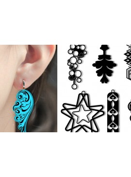 Σετ των 3 Intra απο ξύλο plywood 3mm-4mm πάχος - Σχέδια σκουλαρίκια Δίασταση 15x18 cm INTRAFABR-90813977