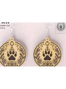 Σετ των 3 Intra απο ξύλο plywood 3mm-4mm πάχος - Σκουλαρίκια, Λουλούδι, Γάτα, Πόδι, Κόψιμο με λέιζερ Δίασταση 3x3 cm INTRAFABR-93654208