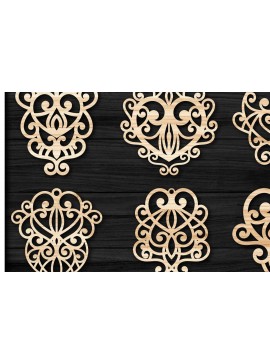 Σετ των 3 Intra απο ξύλο plywood 3mm-4mm πάχος - Σκουλαρίκια Κοσμήματα Laser Cut  Bundle 36 Δίασταση 3x3 cm INTRAFABR-78343261