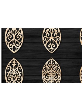 Σετ των 3 Intra απο ξύλο plywood 3mm-4mm πάχος - Σκουλαρίκια Κοσμήματα Laser Cut  Bundle 37 Δίασταση 3x3 cm INTRAFABR-78343275