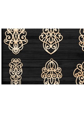 Σετ των 3 Intra απο ξύλο plywood 3mm-4mm πάχος - Σκουλαρίκια Κοσμήματα Laser Cut  Bundle 40 Δίασταση 3x3 cm INTRAFABR-78344155