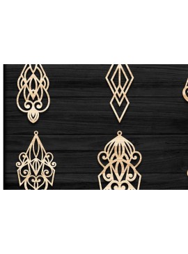 Σετ των 3 Intra απο ξύλο plywood 3mm-4mm πάχος - Σκουλαρίκια Κοσμήματα Laser Cut  Bundle 44 Δίασταση 3x3 cm INTRAFABR-78344140