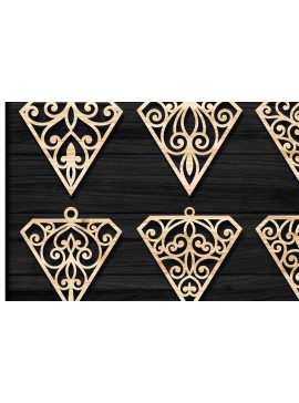Σετ των 3 Intra απο ξύλο plywood 3mm-4mm πάχος - Σκουλαρίκια Κοσμήματα Laser Cut  Bundle 46 Δίασταση 3x3 cm INTRAFABR-78344586