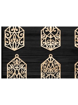 Σετ των 3 Intra απο ξύλο plywood 3mm-4mm πάχος - Σκουλαρίκια Κοσμήματα Laser Cut  Bundle 49 Δίασταση 3x3 cm INTRAFABR-78344605