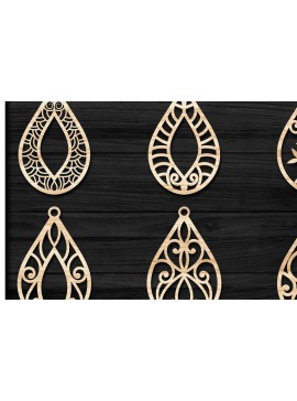 Σετ των 3 Intra απο ξύλο plywood 3mm-4mm πάχος - Σκουλαρίκια Κοσμήματα Laser Cut  Bundle 54 Δίασταση 3x3 cm INTRAFABR-78345426