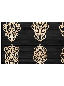 Σετ των 3 Intra απο ξύλο plywood 3mm-4mm πάχος - Σκουλαρίκια Κοσμήματα Laser Cut  Bundle 55 Δίασταση 3x3 cm INTRAFABR-78345445