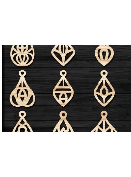 Σετ των 3 Intra απο ξύλο plywood 3mm-4mm πάχος - Σκουλαρίκια Κοσμήματα Laser Cut  Bundle 59 Δίασταση 3x3 cm INTRAFABR-78345485