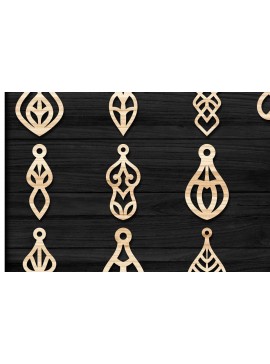 Σετ των 3 Intra απο ξύλο plywood 3mm-4mm πάχος - Σκουλαρίκια Jewelry Laser Cut  Bundle 62 Δίασταση 3x3 cm INTRAFABR-78559350