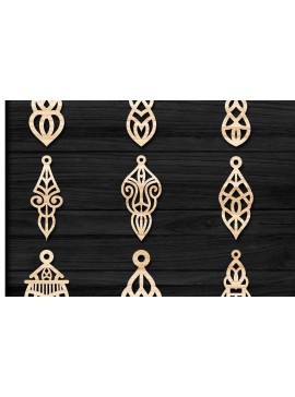 Σετ των 3 Intra απο ξύλο plywood 3mm-4mm πάχος - Σκουλαρίκια Jewelry Laser Cut  Bundle 64 Δίασταση 3x3 cm INTRAFABR-78559324