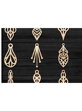 Σετ των 3 Intra απο ξύλο plywood 3mm-4mm πάχος - Σκουλαρίκια Κοσμήματα Laser Cut  Bundle 66 Δίασταση 3x3 cm INTRAFABR-78559870