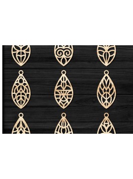 Σετ των 3 Intra απο ξύλο plywood 3mm-4mm πάχος - Σκουλαρίκια Κοσμήματα Laser Cut  Bundle 72 Δίασταση 3x3 cm INTRAFABR-78560742