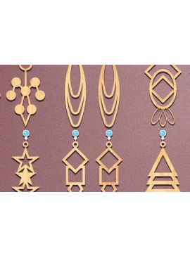 Σετ των 3 Intra απο ξύλο plywood 3mm-4mm πάχος - Σκουλαρίκια Κοσμήματα Σετ Laser Cut Δίασταση 3x3 cm INTRAFABR-56685839