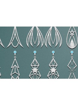 Σετ των 3 Intra απο ξύλο plywood 3mm-4mm πάχος - Σκουλαρίκια Κοσμήματα Σετ Laser Cut Δίασταση 3x3 cm INTRAFABR-56841338