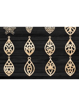 Σετ των 3 Intra απο ξύλο plywood 3mm-4mm πάχος - Σκουλαρίκια Κοσμήματα  Laser Cut Bundle Δίασταση 3x3 cm INTRAFABR-69328985