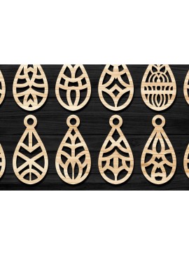 Σετ των 3 Intra απο ξύλο plywood 3mm-4mm πάχος - Σκουλαρίκια Κοσμήματα  Laser Cut Bundle Δίασταση 3x3 cm INTRAFABR-69329146