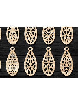 Σετ των 3 Intra απο ξύλο plywood 3mm-4mm πάχος - Σκουλαρίκια Κοσμήματα  Laser Cut Bundle Δίασταση 3x3 cm INTRAFABR-69329829