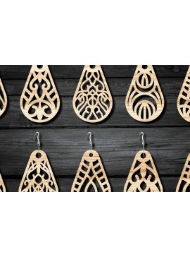 Σετ των 3 Intra απο ξύλο plywood 3mm-4mm πάχος - Σκουλαρίκια Κοσμήματα  Laser Cut Bundle Δίασταση 3x3 cm INTRAFABR-39563597
