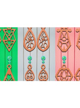 Σετ των 3 Intra απο ξύλο plywood 3mm-4mm πάχος - Σκουλαρίκια Laser cut Δίασταση 3x3 cm INTRAFABR-67847060