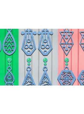 Σετ των 3 Intra απο ξύλο plywood 3mm-4mm πάχος - Σκουλαρίκια Laser cut Δίασταση 3x3 cm INTRAFABR-67847123