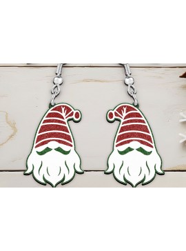 Σετ των 3 Intra απο ξύλο plywood 3mm-4mm πάχος - Σκουλαρίκια Laser cut. Χριστουγεννιάτικο λέιζερ ξωτικών Δίασταση 3x3 cm INTRAFABR-107625232