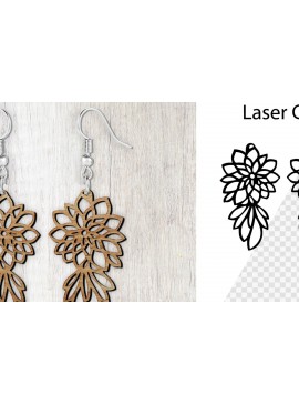 Σετ των 3 Intra απο ξύλο plywood 3mm-4mm πάχος - Σκουλαρίκια Laser cut. Σκουλαρίκια . Δίασταση 3x3 cm INTRAFABR-98296973