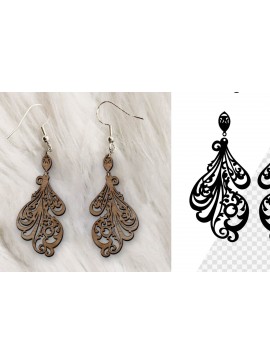 Σετ των 3 Intra απο ξύλο plywood 3mm-4mm πάχος - Σκουλαρίκια Laser cut. Σκουλαρίκια . Δίασταση 3x3 cm INTRAFABR-100944510