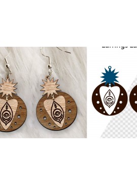 Σετ των 3 Intra απο ξύλο plywood 3mm-4mm πάχος - Σκουλαρίκια Laser cut. Σκουλαρίκια . Δίασταση 3x3 cm INTRAFABR-100956167