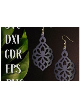 Σετ των 3 Intra απο ξύλο plywood 3mm-4mm πάχος - Σκουλαρίκια Laser Cut Files, Retro Design Δίασταση 3x3 cm INTRAFABR-99489866