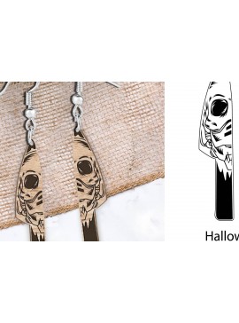 Σετ των 3 Intra απο ξύλο plywood 3mm-4mm πάχος - Σκουλαρίκια Laser cut. Αποκριάτικη  Δίασταση 3x3 cm INTRAFABR-104081108