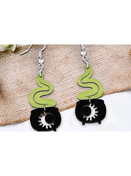 Σετ των 3 Intra απο ξύλο plywood 3mm-4mm πάχος - Σκουλαρίκια Laser cut. Halloween Witch . Δίασταση 3x3 cm INTRAFABR-105471381