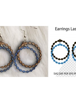 Σετ των 3 Intra απο ξύλο plywood 3mm-4mm πάχος - Σκουλαρίκια Laser cut. Σκουλαρίκια κομμένα με λέιζερ Δίασταση 3x3 cm INTRAFABR-100428488