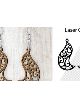 Σετ των 3 Intra απο ξύλο plywood 3mm-4mm πάχος - Σκουλαρίκια Laser cut. Σκουλαρίκια κομμένα με λέιζερ Δίασταση 3x3 cm INTRAFABR-98226750