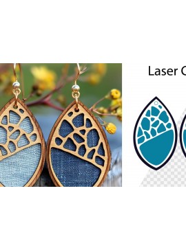 Σετ των 3 Intra απο ξύλο plywood 3mm-4mm πάχος - Σκουλαρίκια Laser cut. Σκουλαρίκια κομμένα με λέιζερ Δίασταση 3x3 cm INTRAFABR-97958013