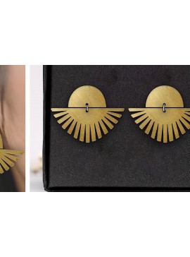 Σετ των 3 Intra απο ξύλο plywood 3mm-4mm πάχος - Σκουλαρίκια Laser cut. Σκουλαρίκια με καρφιά. Δίασταση 3x3 cm INTRAFABR-112657480