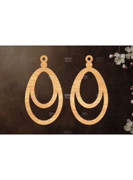 Σετ των 3 Intra απο ξύλο plywood 3mm-4mm πάχος - Σκουλαρίκια Laser Cut  Δίασταση 3x3 cm INTRAFABR-120476492
