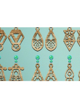 Σετ των 3 Intra απο ξύλο plywood 3mm-4mm πάχος - Σκουλαρίκια Laser Cut  Design Δίασταση 3x3 cm INTRAFABR-67788785