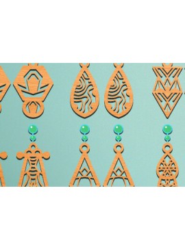 Σετ των 3 Intra απο ξύλο plywood 3mm-4mm πάχος - Σκουλαρίκια Laser Cut  Design Δίασταση 3x3 cm INTRAFABR-67788775