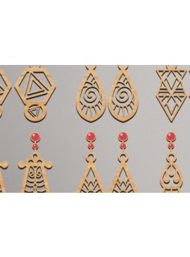 Σετ των 3 Intra απο ξύλο plywood 3mm-4mm πάχος - Σκουλαρίκια Laser Cut  Δίασταση 3x3 cm INTRAFABR-67788802