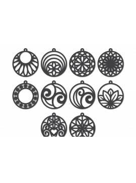 Σετ των 3 Intra απο ξύλο plywood 3mm-4mm πάχος - Σκουλαρίκια Lasercut Bundle Δίασταση 3x3 cm INTRAFABR-108541752